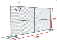 चेन लिंक अस्थायी सुरक्षा बाड़ लगाने का कपड़ा गर्म डुबकी जस्ती 6 फीट X 12 फीट