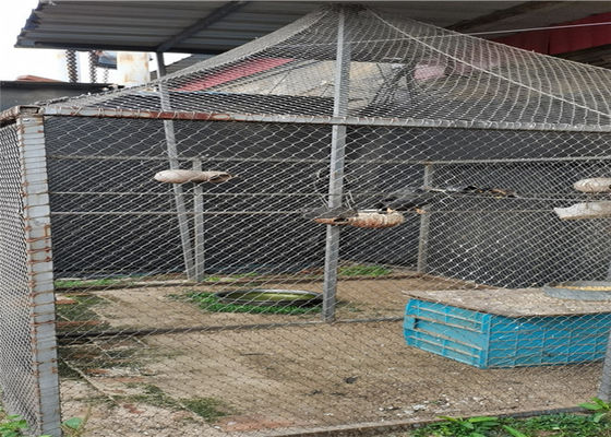 तोता पक्षी के लिए 7x7 SS316 25 मिमी नॉटेड रोप मेश बाड़