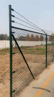 जिंक लेपित जस्ती चेन लिंक फैब्रिक 0.148 ''वायर व्यास 2''X2'' 12ft X 50ft